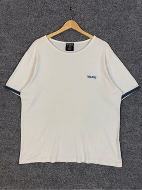 Vintage Polo Jeans Ringer T Shirt Y2K White Large Essential Ralph Lauren